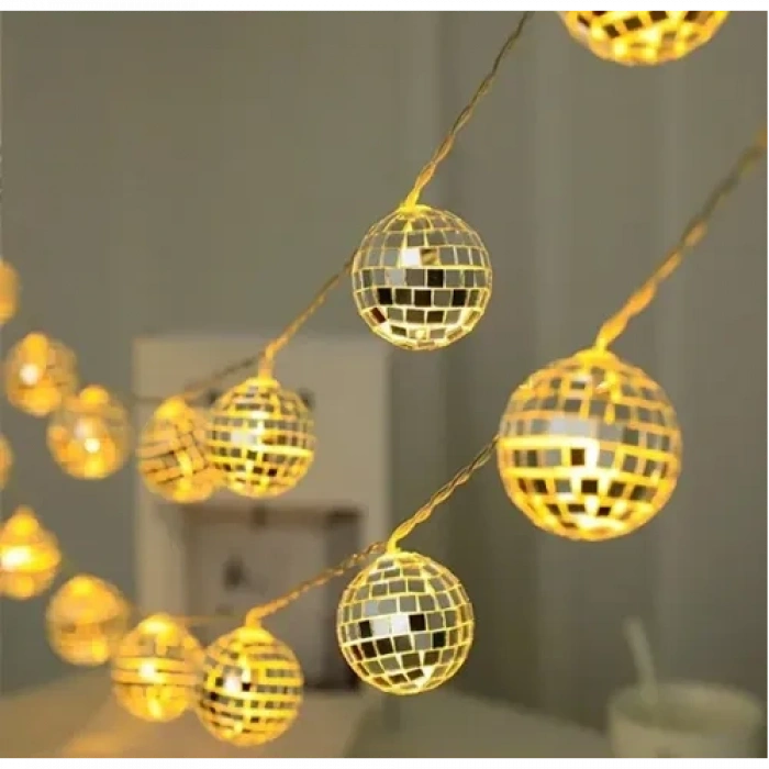 2m 10 LED Pilli Disko Toplu Işık