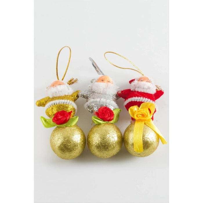 3 Adet Noel Baba Yılbaşı Ağaç Süsü