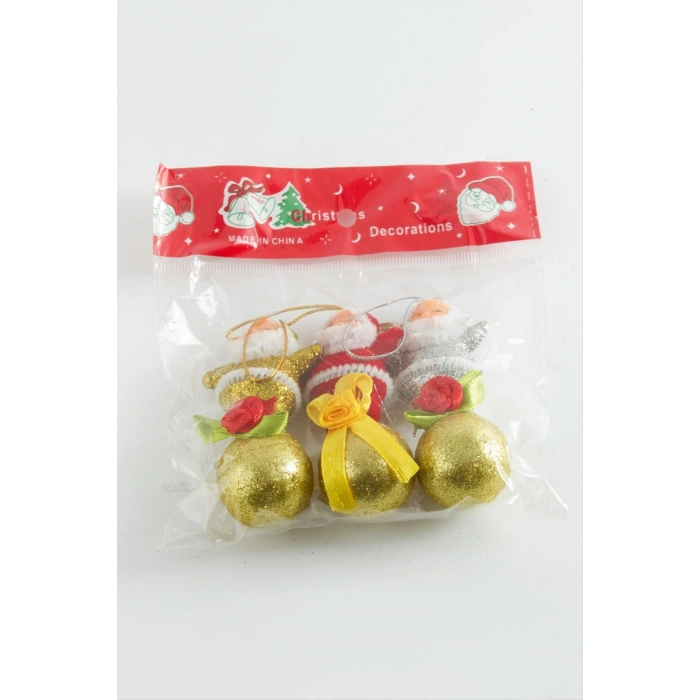 3 Adet Noel Baba Yılbaşı Ağaç Süsü