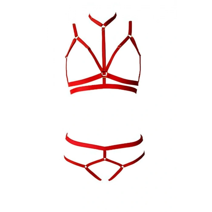 3 Parça Seksi Harness Sütyen Takım - 144