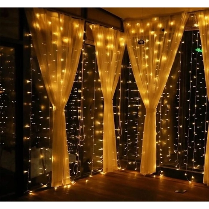 3x3 Perde Led 300 Adet Ledli Gün Işığı 8 Mod Eklemeli PL-10