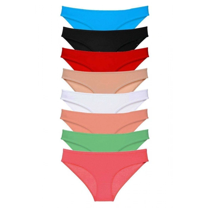 8 Adet Süper Eko Set Likralı Kadın Slip Külot Set 5