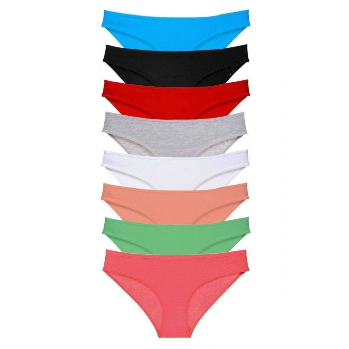 8 Adet Süper Eko Set Likralı Kadın Slip Külot Set 6