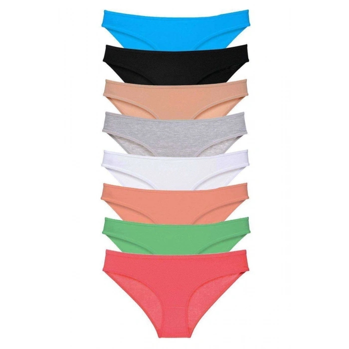 8 Adet Süper Eko Set Likralı Kadın Slip Külot Set 7