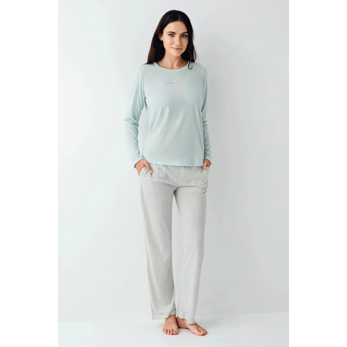 9050-s Kadın Uzun Kol Pijama Takım