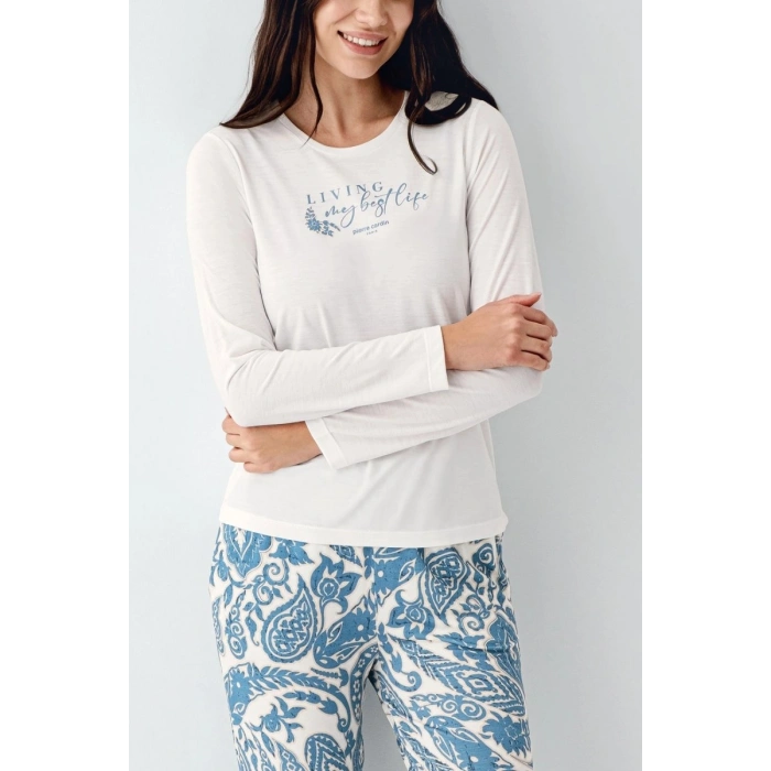 9074-s Kadın Uzun Kol Pijama Takım