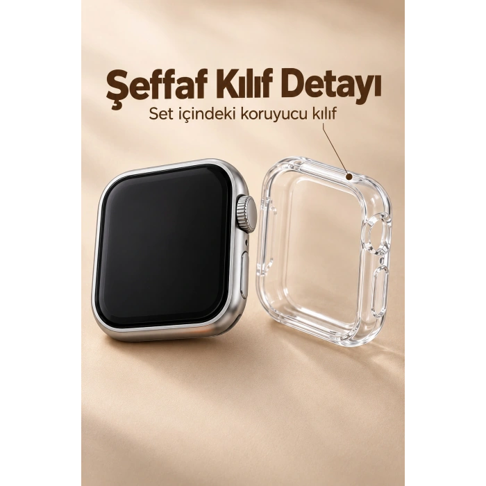 Akıllı Saat Bluetooth Aramalı ve 7 Kordonlu Set