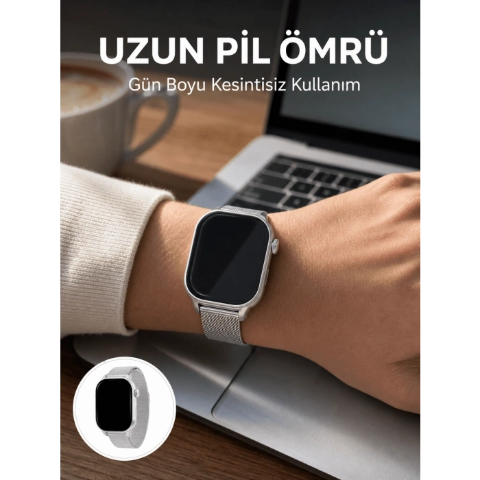 AMOLED Ekranlı Bluetooth Aramalı 3 Kordonlu Akıllı Saat