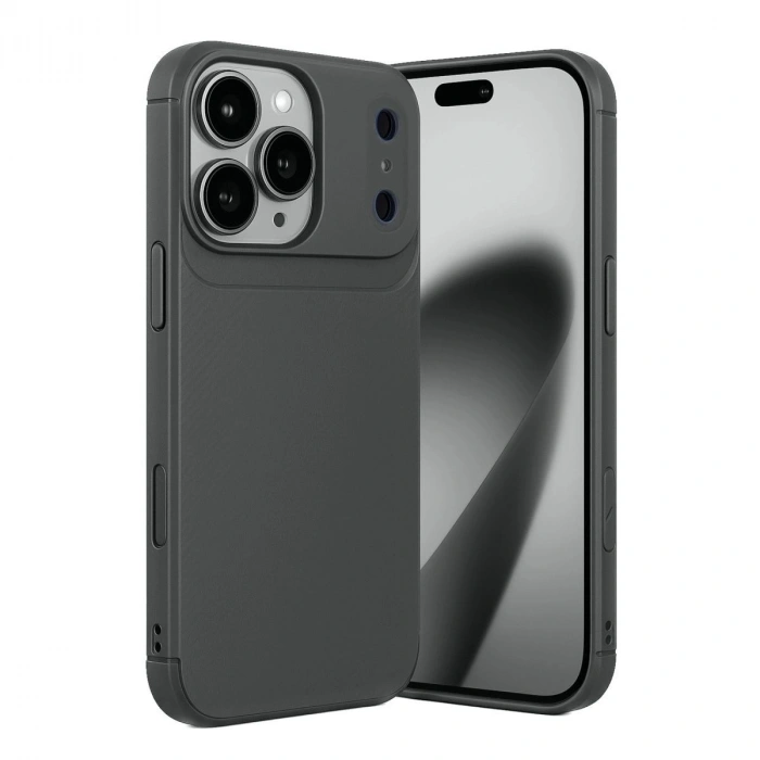 Apple İphone 17 Pro Max Auto Focus Karbon Kapak - Gri