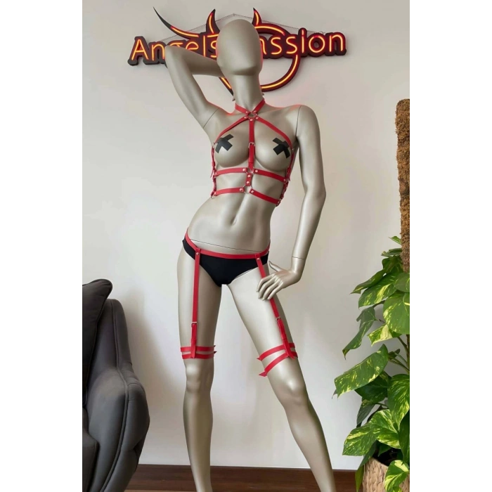 Ayarlanabilir Jartiyer Deri Harness Takım - 257