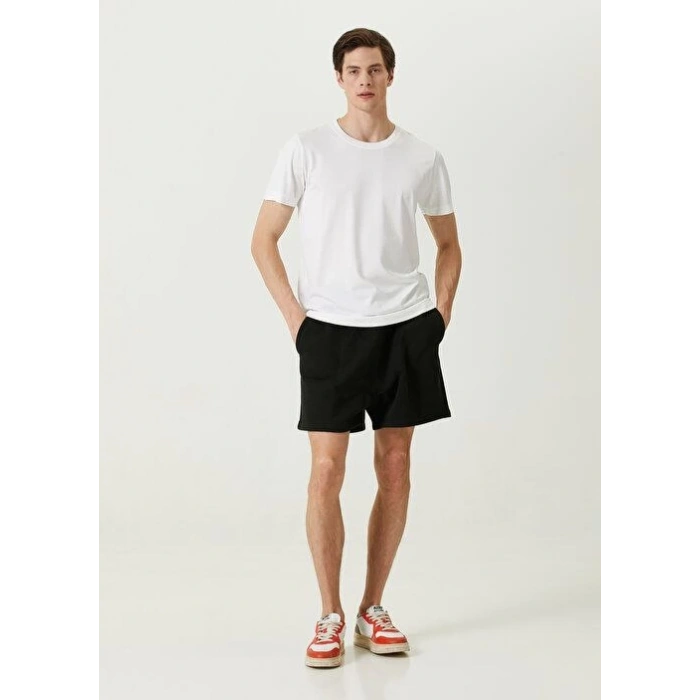Basic Bisiklet Yaka Regular T-Shirt - Beyaz -