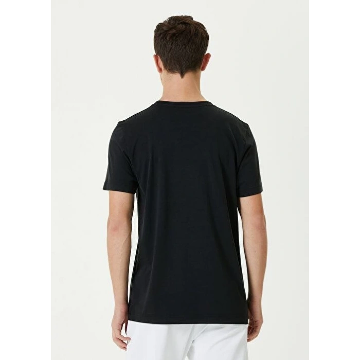 Basic Bisiklet Yaka Regular T-Shirt - Siyah -
