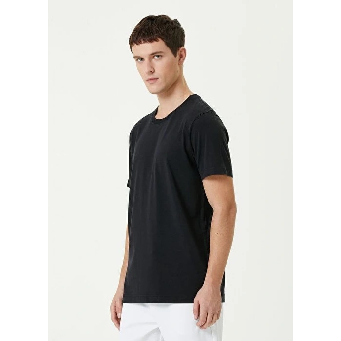 Basic Bisiklet Yaka Regular T-Shirt - Siyah -