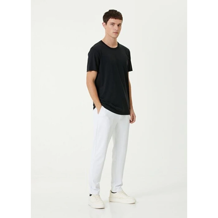 Basic Bisiklet Yaka Regular T-Shirt - Siyah -