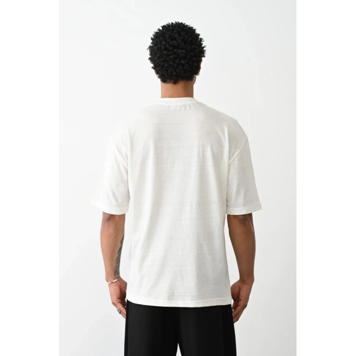 Baskılı Oversize T-Shirt - Beyaz -