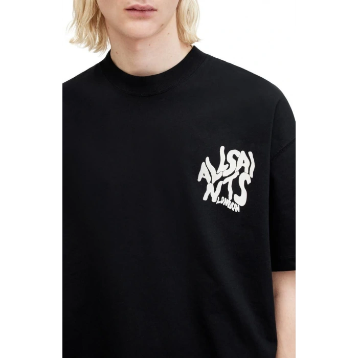 Baskılı Oversize T-shirt - Siyah -