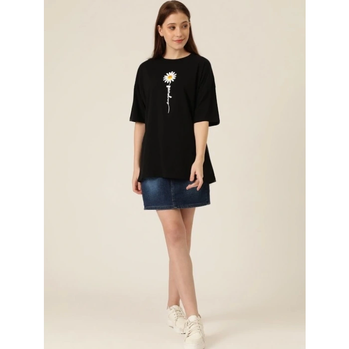Baskılı   T-shirt - Siyah -