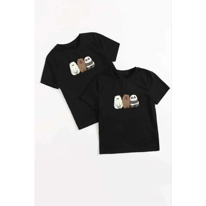 Baskılı T-Shirt - Siyah -