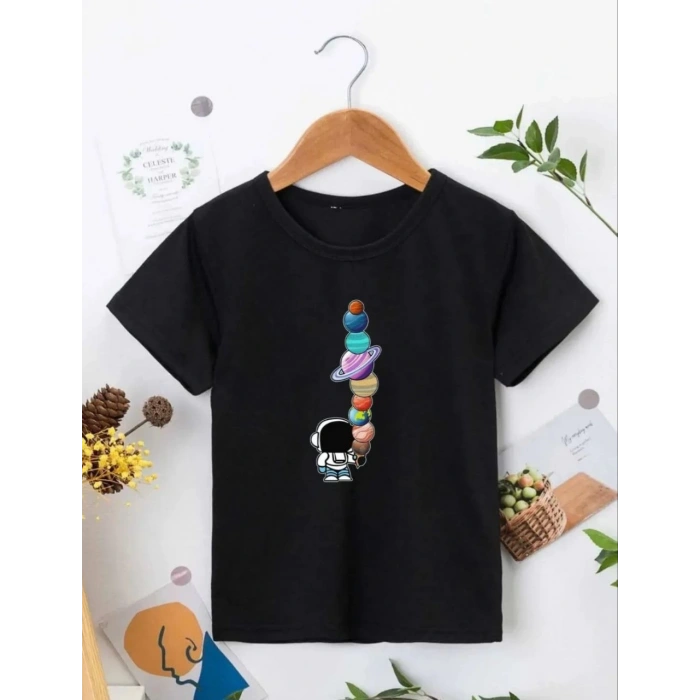 Baskılı T-Shirt - Siyah -