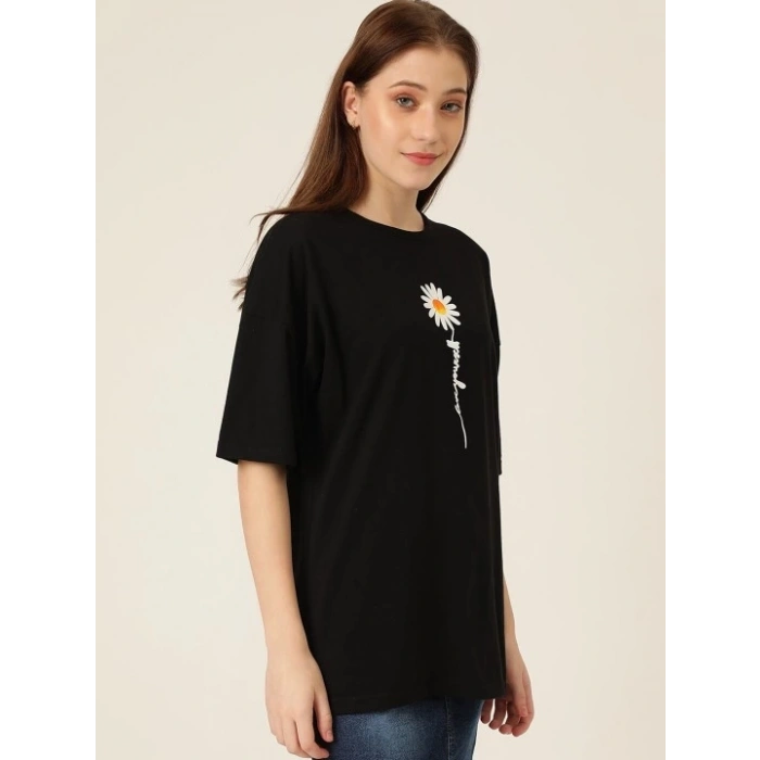 Baskılı   T-shirt - Siyah -