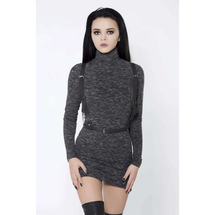 Beli Kurdeleli Şık Deri Harness - 177