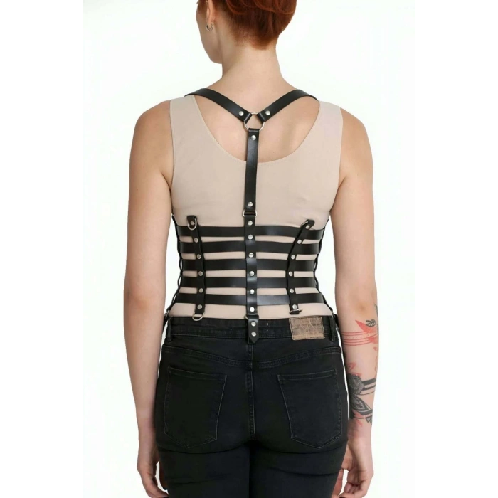 Beşli Bağlamalı Deri Göğüs Harness - 630