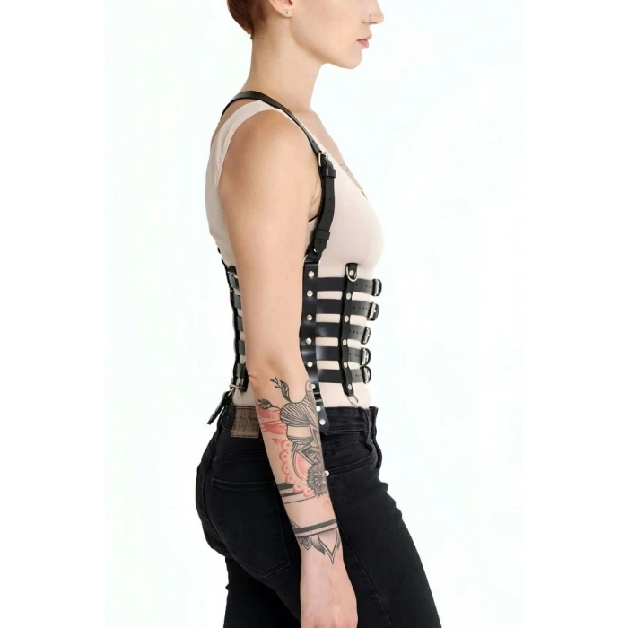 Beşli Bağlamalı Deri Göğüs Harness - 630