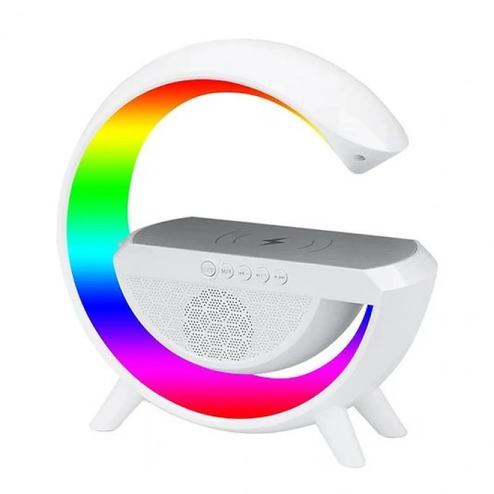 Bluetooth Hoparlörlü Kablosuz Şarj Özellikli Masa Lambası Gece Lambası