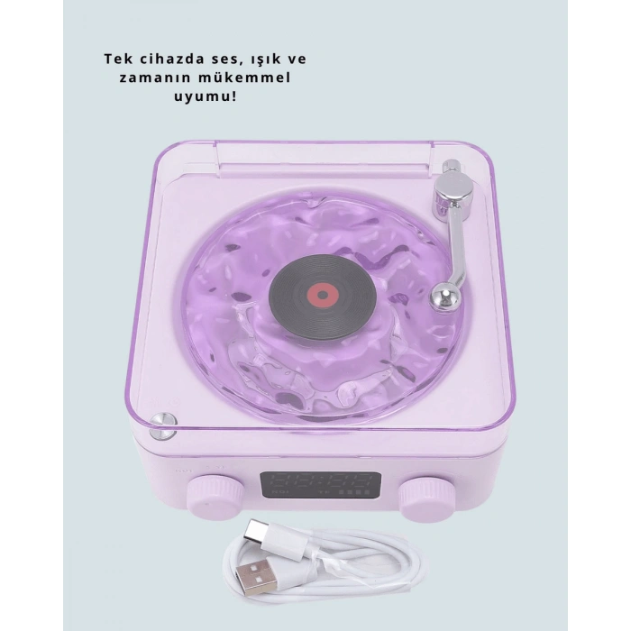 Bluetooth Retro Pikap Hoparlör – Projektörlü Gece Lambası