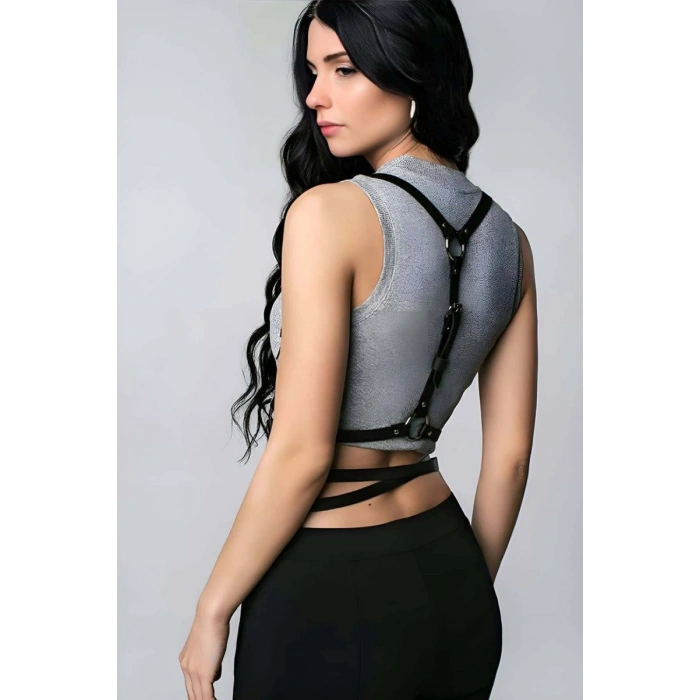 Body Üzeri Sexy Deri Harness - 198