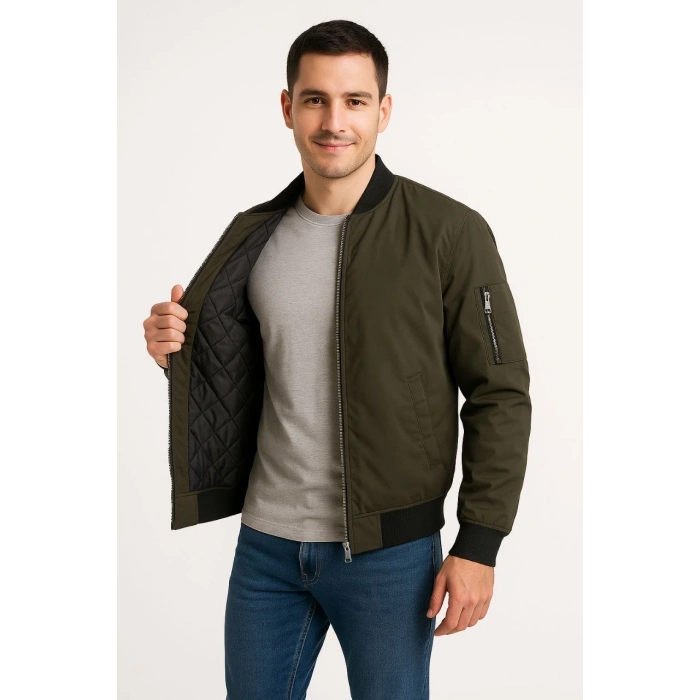 Bomber Mont Ceket - Haki -