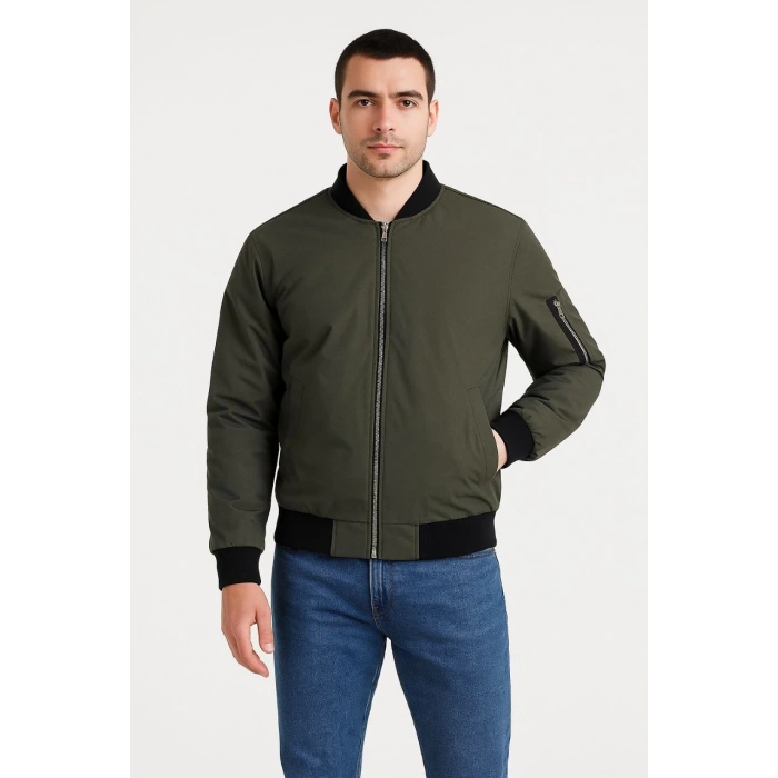 Bomber Mont Ceket - Haki -