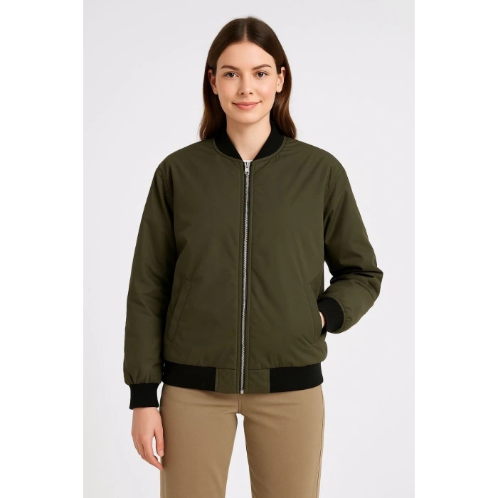 Bomber Mont Ceket - Haki -