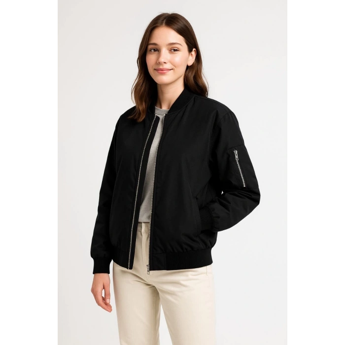 Bomber Mont Ceket Siyah -