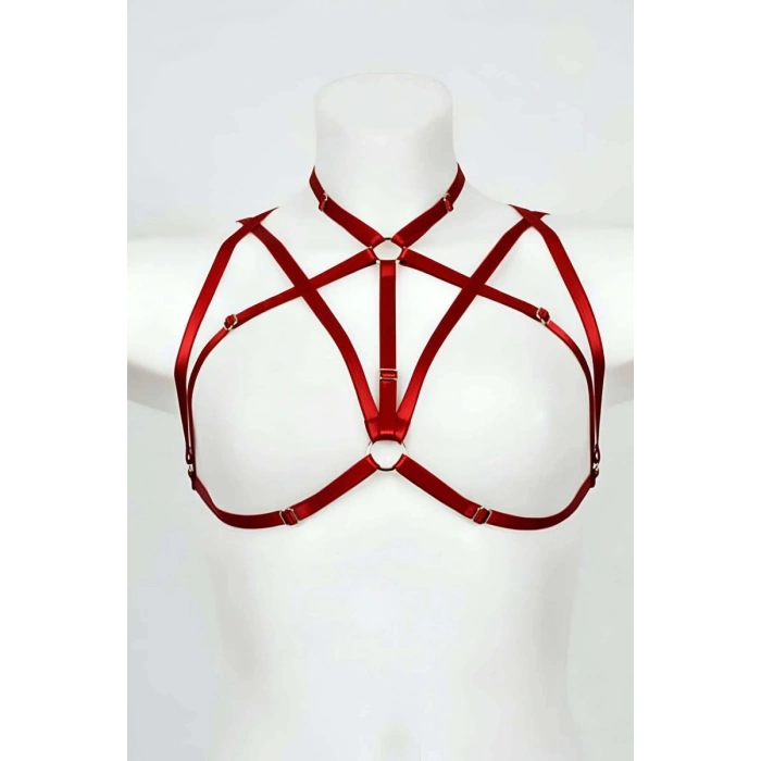 Boyundan Bağlamalı Fetiş Göğüs Harness - 166