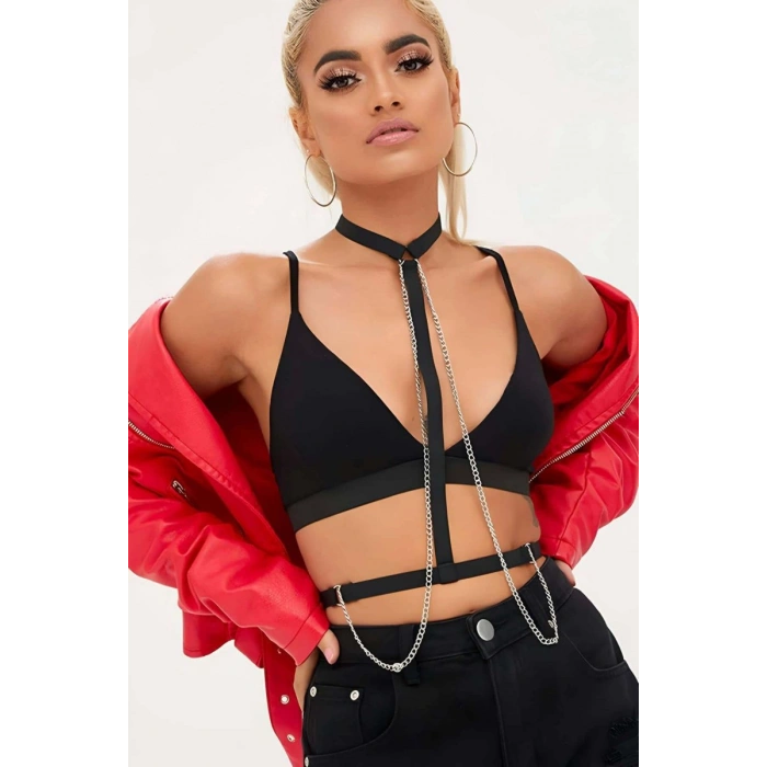 Boyundan Bağlı Zincir Detaylı Harness - 41