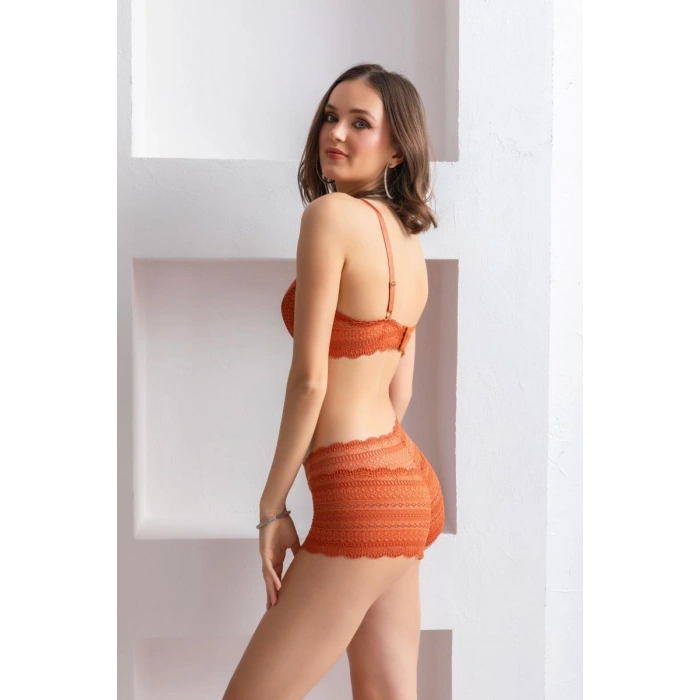 Bralet Sütyen Boxer Takım Kiremit