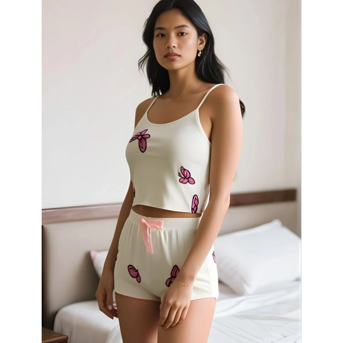 Butterfly Dream Askılı Şortlu Pijama Takımı