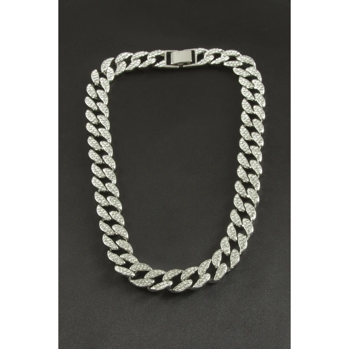 Chain Zirkon Taşlı Lüks Çelik Kolye