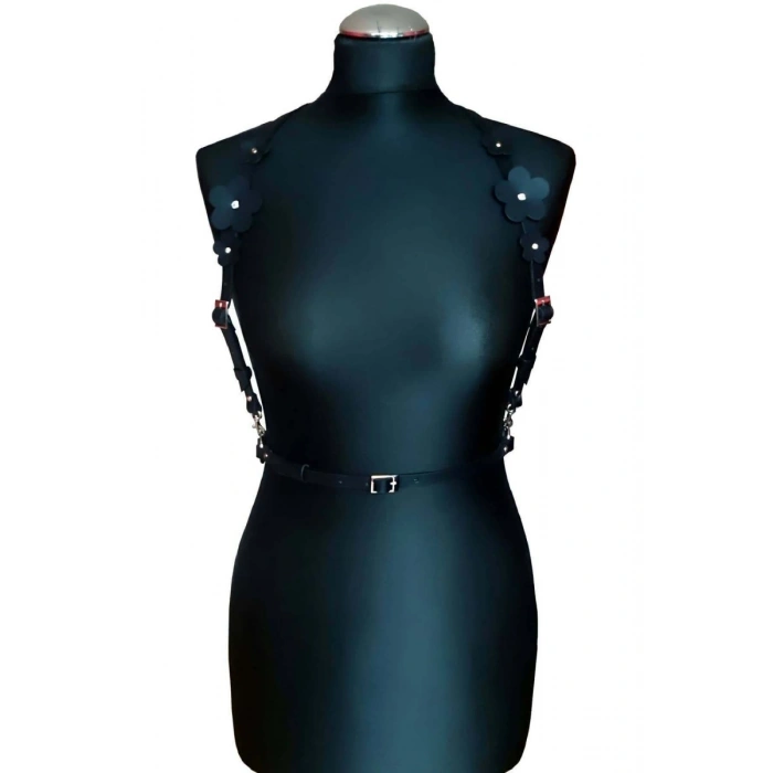 Çiçek Detaylı Çık Göğüs Harness - 906