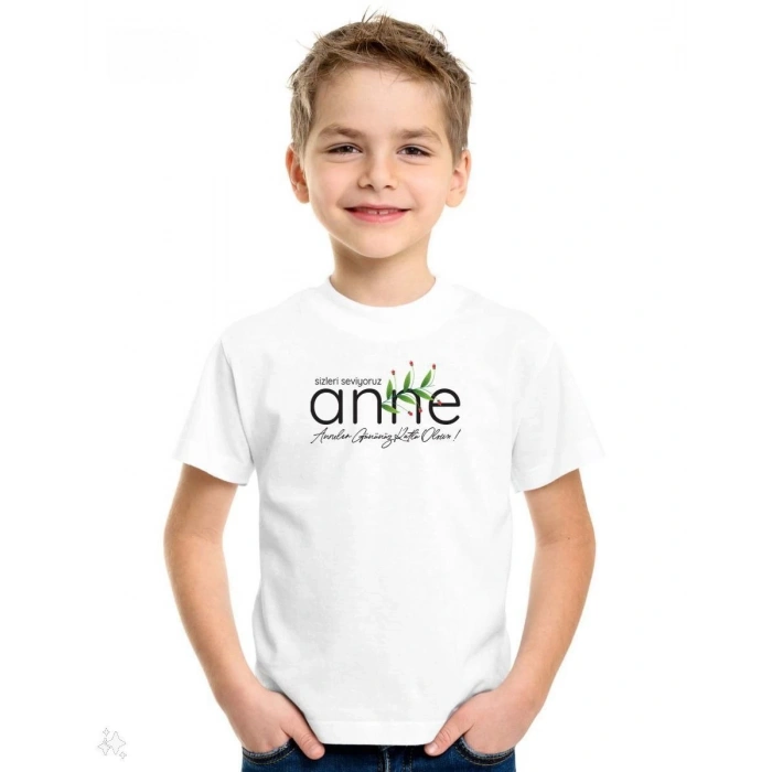 Çocuk Baskılı T-Shirt - Beyaz