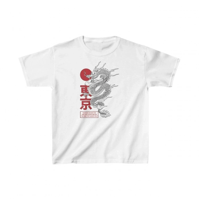 Çocuk Baskılı T-Shirt - Beyaz