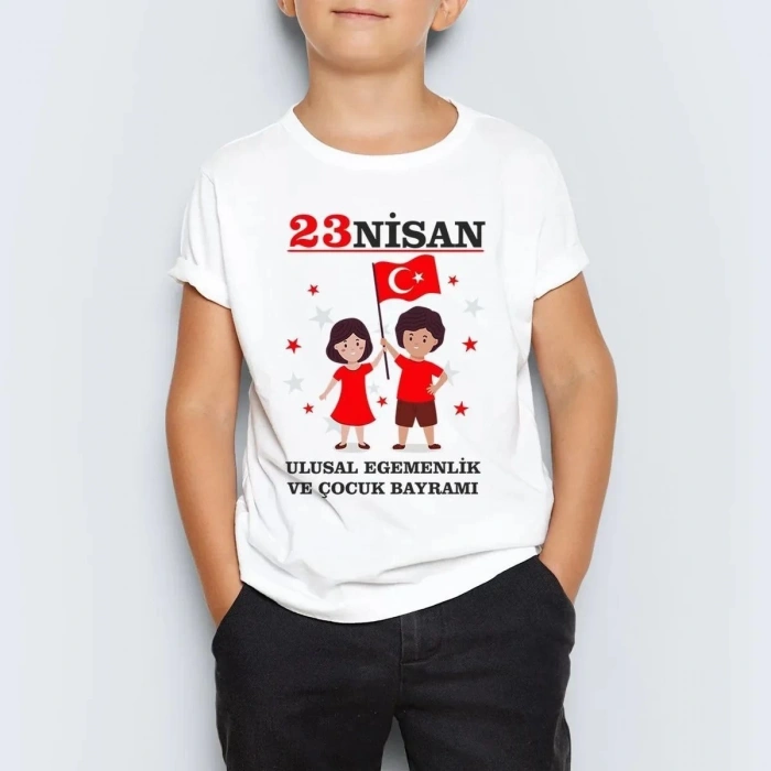 Çocuk Baskılı T-Shirt - Beyaz