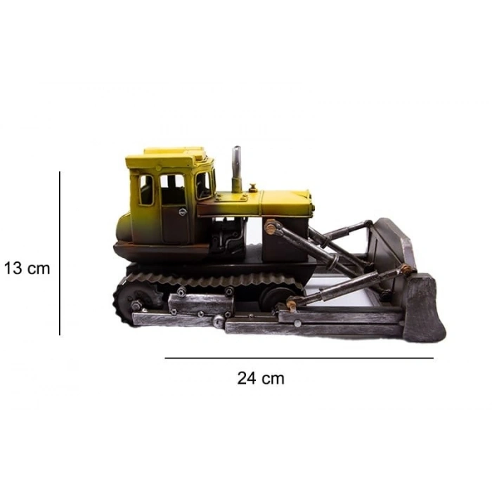 Dekoratif Metal Buldozer Biblo