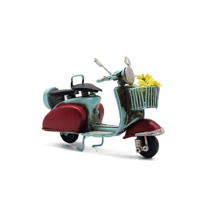 Dekoratif Metal Scooter Önü Sepetli