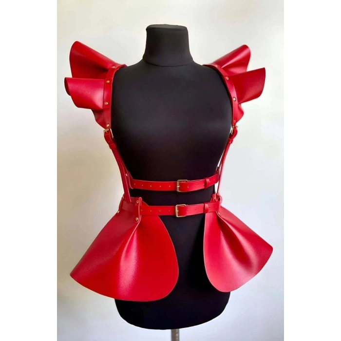Deri Elbise Harness, Mini Deri Etek, Deri Elbise Etek Harness - 1001