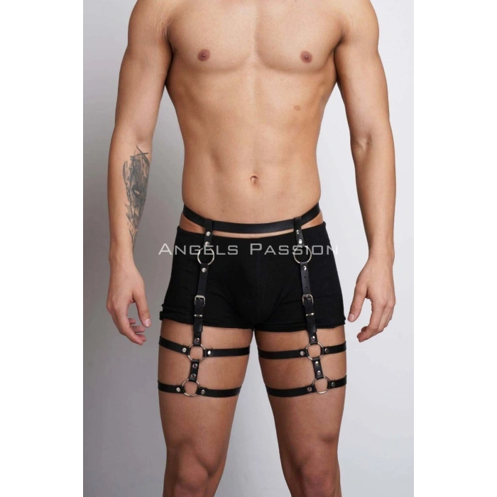 Deri Erkek  Bacak Harness, Erkek  Kot Üzeri Aksesuar - m165