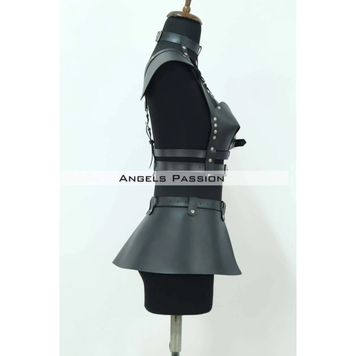 Deri Mini Elbise, Deri Harness Etek Ve Göğüs Takım - 1371