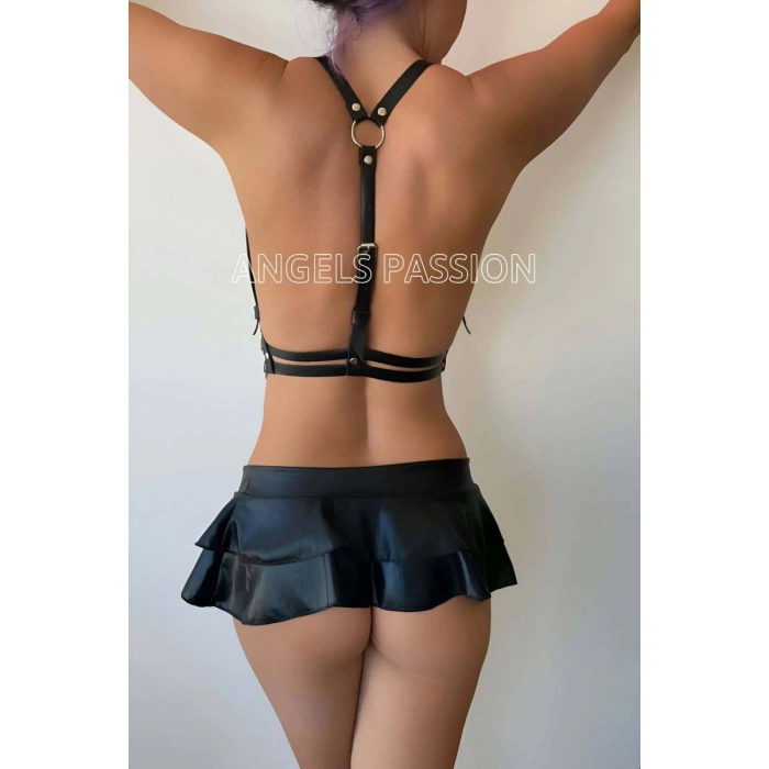 Deri Üst Harness, Seksi Deri Yelek - 210