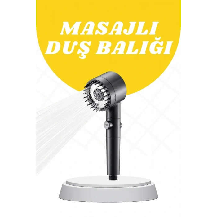 Duş Başlığı Yüksek Basınçlı Masaj Taraklı 3 Kademeli
